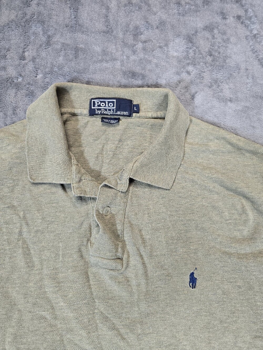Vintage Y2K Polo Ralph Lauren Olive Green Polo Shirt Size Large